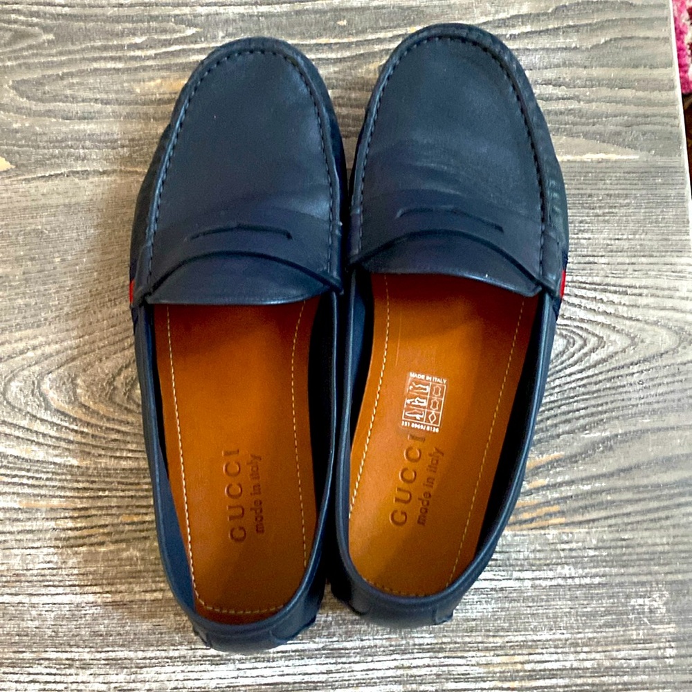 Gucci Size 8.5 Men's Mavy Leather Driver Loafer Shoe
